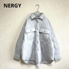 NERGY ナージ 中綿キルティングジャケット ゆったり ライトグレー F