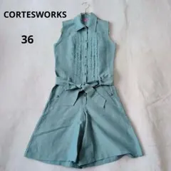 CORTESWORKS シルク麻 ノースリーブ オールインワン フリル 36のサムネイル