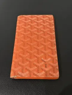 GOYARD 札入れ　カード入れ　長財布 ヘリンボーン柄 オレンジのサムネイル
