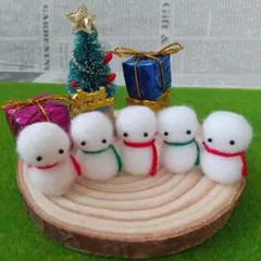 ミニチュア(雪だるま)5個セット