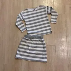 120 キャサリンコテージ スウェットボーダーカットソー スカート セット