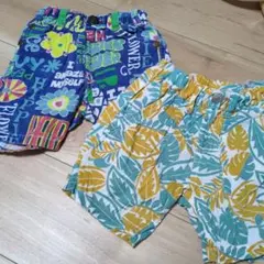 カラフルな花柄・葉柄パンツ2点セット