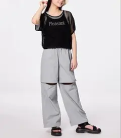 美品☆GU☆2WA☆コンバーチブル☆ロングパンツ☆グレー