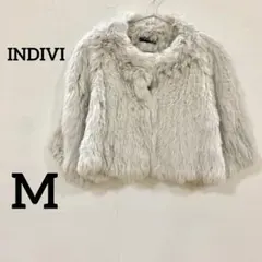 【INDIVI】フェイクファーショートジャケット ボレロ風 Mのサムネイル