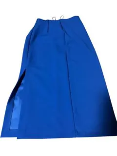 ユニクロ　青色 スリット入り ロングスカート