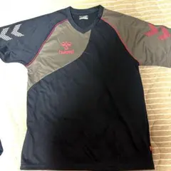 hummel バレーボールシャツ Lサイズ 黒/グレー/赤