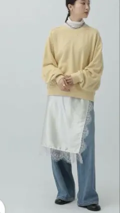 LEPSIMレプシィム　新品未使用タグ付き！！サテンレーススカーフ　アイボリー