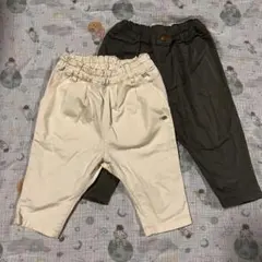 【2点】キムラタン n.o.u.s アイボリー カーキ 80cm パンツセット