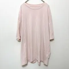 H&M Tシャツ クルーネック 半袖 無地 M 桃 綿 デイリー