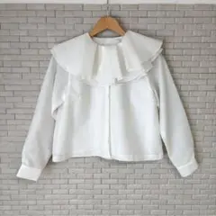 【美品】 trefle+1 フラワーブラウス 25SS ホワイト オケージョンのサムネイル