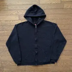 Hanes フルジップパーカー ブラック 無地 L