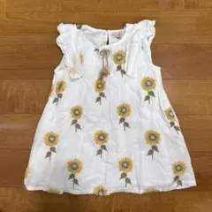 プティマイン　ひまわり刺繍 ノースリーブワンピースのサムネイル