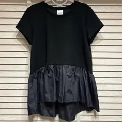 美品☆ Risley リズレー 異素材ドッキングプルオーバー 36 ブラック