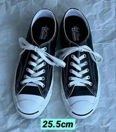 美品　希少　生産終了　廃盤モデル　ジャックパーセル　ブラックレザー　25.5cm