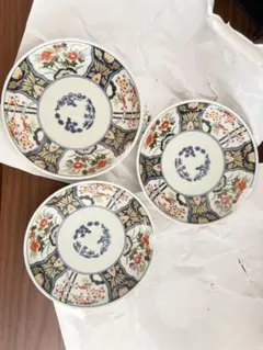 十方割花地紋皿 3枚セット 金継ぎ用
