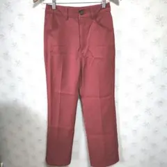 ☆GU ジーユー センタープレス カラー ストレート パンツ 赤 S☆