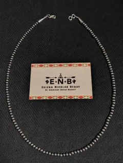 エリッカニコラスビケイ ナバホパールネックレス4mm/60cm 燻タイプ 