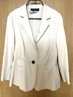 UNTITLED ストレッチ　ジャケット 44 ベージュ　オフホワイトギャザー