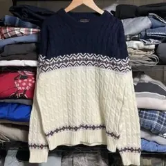 80s’JCPenney(ジェーシーペニー)ビンテージセーターフェアアイル柄M