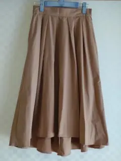 キャメルロングフレアースカート ゴム入り　AMERICANHOLIC