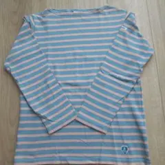 Orcival 長袖 Tシャツ サイズ1 水色とピンクのストライプ