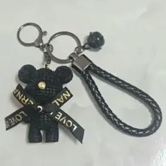 じゃらじゃらキーホルダー バッグチャーム クマ くま ベアー ブラック