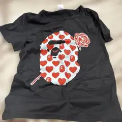 エイプ カジュアルTシャツ ハート柄 バラ付き