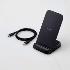 【新品】エレコム Qi規格(EPP)対応 ワイヤレス充電器「W-QS08BK」