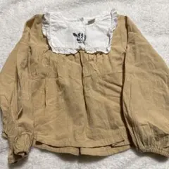 黄色　フリル襟 長袖シャツ 110 フタフタ