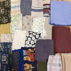 生地・はぎれ まとめ売り 無地 チェック 花柄等