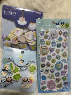 正規品　たまごっち　プチドロップシール　ぷっくりピースシール　3種まとめ売り