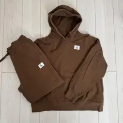 そ*こ様 ジョーダン　ナイキ　フード付きパーカー上下セットアップ　ブラウン　上L
