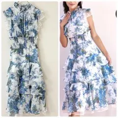 ジマーマン ZIMMERMANN シルクワンピース 0 イエロー フローラル 