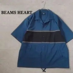 【ビームスハート】半袖コーチジャケット ゆったり シャツジャケットスナップボタン