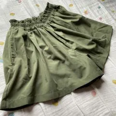 ♥︎キッズ　女児　半ズボン　(キュロットスカート) モスグリーン♥︎