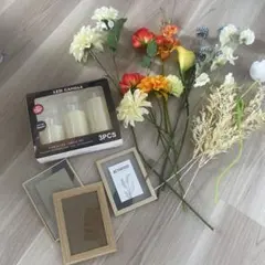 ウェディング　ウェルカムスペース　セット　キャンドル　造花　写真立て