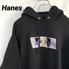 N-6373 Hanes 鬼滅の刃 胡蝶しのぶ スウェットパーカー 裏起毛 L