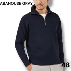 新品【ABAHOUSE GRAY】12ゲージ 畦編み ハーフジップ ニット 48