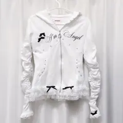 Amilige アミリージュ うさぎ耳バイカラージャージトップス 水色