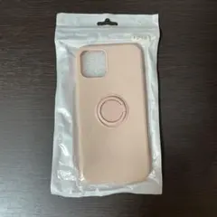 iPhone12/12pro ベビーピンク シリコン リング付きケース