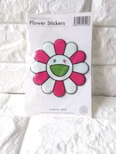 村上隆 カイカイキキ お花 ステッカー マゼンタ ホワイト