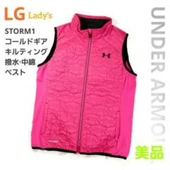 美品■UNDER ARMOUR 中綿ベスト キルティング ピンク レディース L