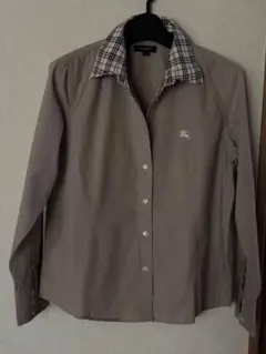 ☆BURBERRYバーバリー☆ベージュ 長袖シャツ ノバチェック襟　Lサイズ