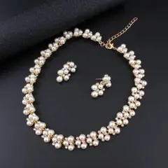 パール　ネックレス　ピアス　セット 入学式 卒業式 ゴールド 結婚式 ドレス