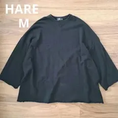 HARE　ビッグシルエット 七分袖スウェット M 黒 　 ドロップショルダー
