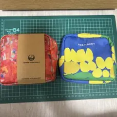 ヘラルボニー　JAL ビジネスクラス　アメニティ　2個セット　ポーチ