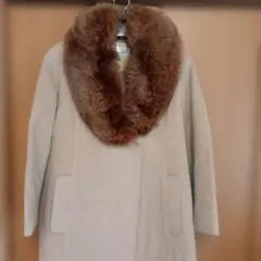 美品 J&Hコレクション 2WAYウールコート フォックスファー キャメル M 