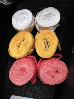 ボクシングバンテージ3組セット（ホワイト、イエロー、レッド）