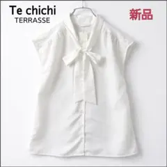 新品Te chichi ボウタイブラウス オフホワイト フレンチスリーブ 上品