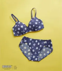 ウンナナクール　364シンプル　ブラ＆ショーツセット スヌーピー　コラボ　ブルー